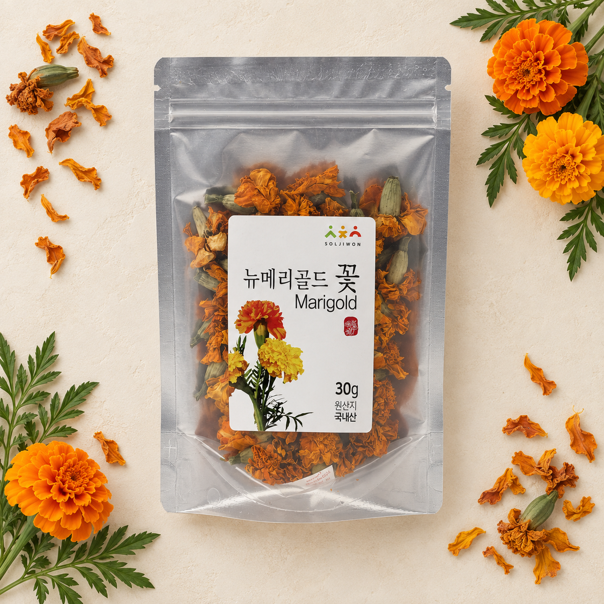 [솔지원] 메리골드 꽃 차 30g