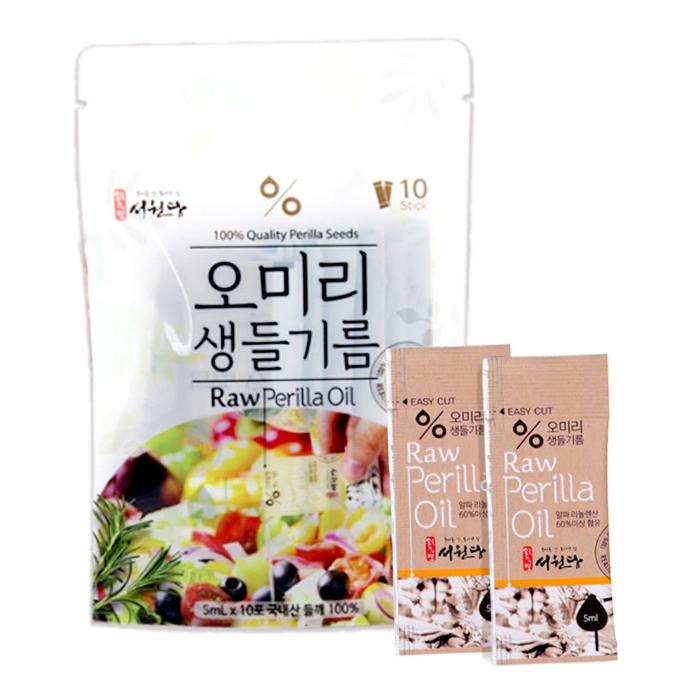 [서원당] 국산 들깨 100% 오미리 생들기름 (10 스틱) 5ml X 10 (이진 ver)