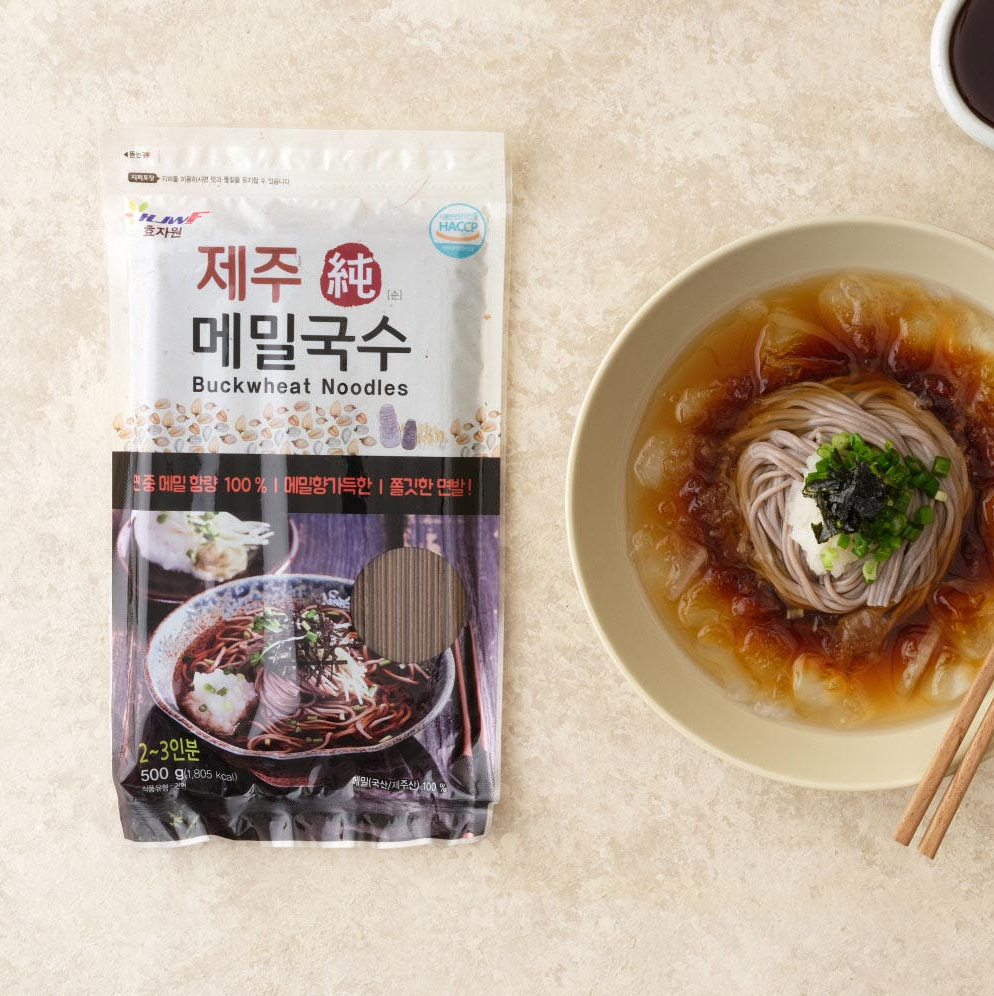 [효자원] 제주산 메밀 100% 순메밀 국수 - 무첨가, 글루텐 프리