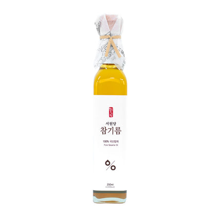 [서원당] 국산 참깨 100% 참기름 250ml - 저온 압착