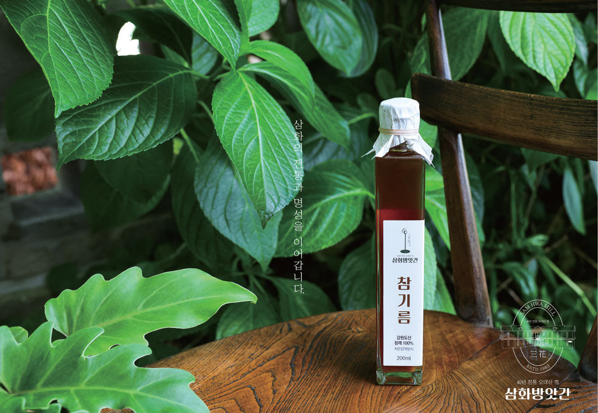[Samhwa Mill] Gangwon-do Sesame Oil 150ml/200ml 100% Domestic Whole Sesame Seeds Cold-Pressed
