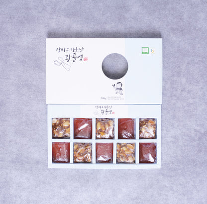 [장바우치악산황골엿] 장바우 2색엿 (갱조각엿, 땅콩깨조각엿)