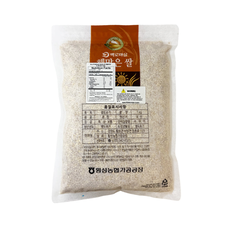 [횡성농협가공공장] 국내산 100% 찰보리 1kg