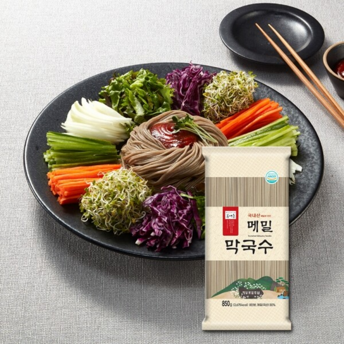 [Bongpyeongchon] Buckwheat Makguksu Noodles (Medium), 800g - Low GI,