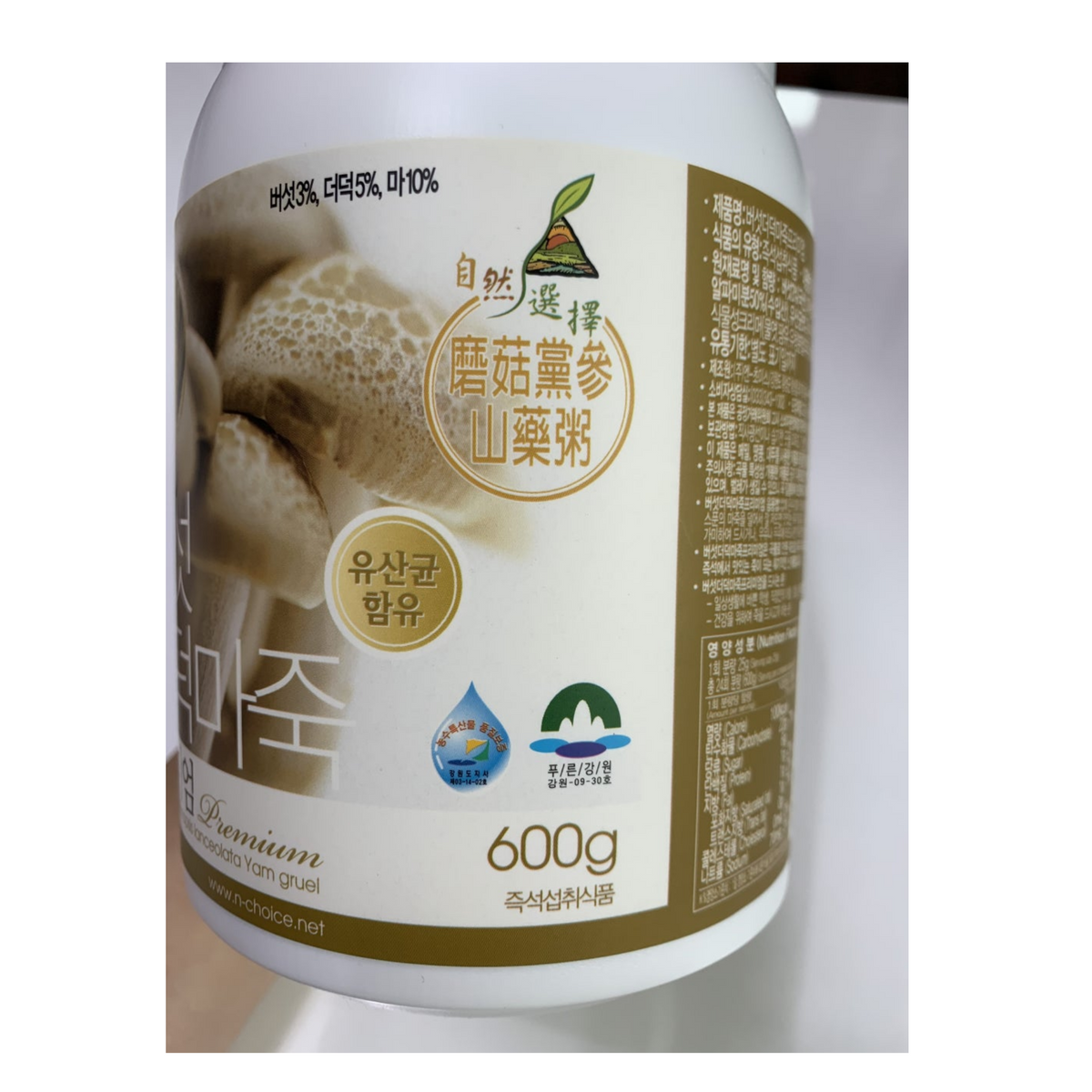 [엔초이스] 버섯더덕마죽 (유산균 함유) 600g